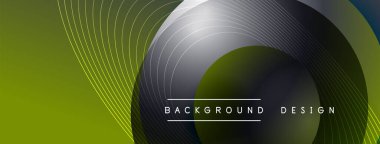 Gölgeli gradyan daireler. Vektör tekno soyut arka plan. Modern üstüste bindirme formları duvar kağıdı arkaplanı, tasarım şablonu