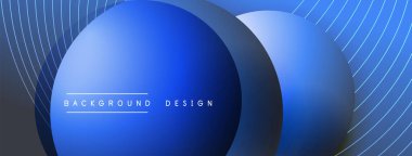 Gölgeli gradyan daireler. Vektör tekno soyut arka plan. Modern üstüste bindirme formları duvar kağıdı arkaplanı, tasarım şablonu