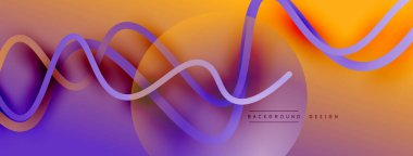 Gölge efektli dalga çizgisi olan soyut gradyan arkaplan. Geometrik bileşim. 3B gölge efektleri ve sıvı eğimleri