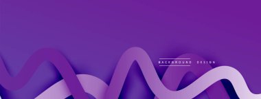 Gölge efektli dalga çizgisi olan soyut gradyan arkaplan. Geometrik bileşim. 3B gölge efektleri ve sıvı eğimleri