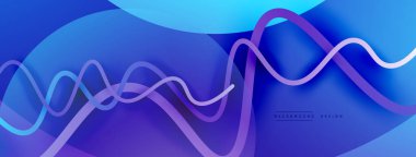 Gölge efektli dalga çizgisi olan soyut gradyan arkaplan. Geometrik bileşim. 3B gölge efektleri ve sıvı eğimleri