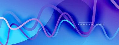 Gölge efektli dalga çizgisi olan soyut gradyan arkaplan. Geometrik bileşim. 3B gölge efektleri ve sıvı eğimleri