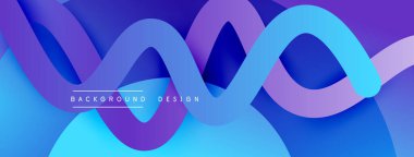 Gölge efektli dalga çizgisi olan soyut gradyan arkaplan. Geometrik bileşim. 3B gölge efektleri ve sıvı eğimleri