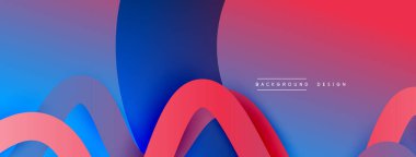 Gölge efektli dalga çizgisi olan soyut gradyan arkaplan. Geometrik bileşim. 3B gölge efektleri ve sıvı eğimleri