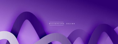 Gölge efektli dalga çizgisi olan soyut gradyan arkaplan. Geometrik bileşim. 3B gölge efektleri ve sıvı eğimleri