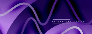 Gölge efektli dalga çizgisi olan soyut gradyan arkaplan. Geometrik bileşim. 3B gölge efektleri ve sıvı eğimleri