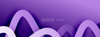 Gölge efektli dalga çizgisi olan soyut gradyan arkaplan. Geometrik bileşim. 3B gölge efektleri ve sıvı eğimleri