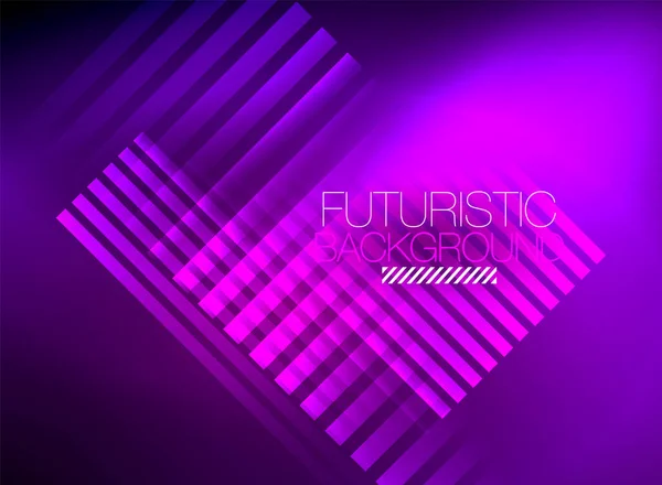 Bright neon color techno abstract background, shiny glowing neon lines in the dark background — Stock Vector