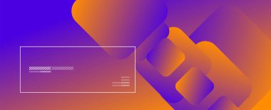 Kare şekiller geometrik soyut arkaplan. Üç boyutlu gölge efektleri ve sıvı eğimleri. Modern çakışma biçimleri