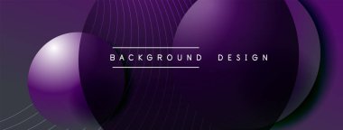 Gölgeli gradyan daireler. Vektör tekno soyut arka plan. Modern üstüste bindirme formları duvar kağıdı arkaplanı, tasarım şablonu