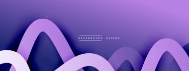 Gölge efektli dalga çizgisi olan soyut gradyan arkaplan. Geometrik bileşim. 3B gölge efektleri ve sıvı eğimleri