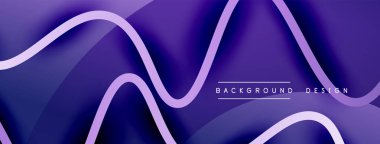 Gölge efektli dalga çizgisi olan soyut gradyan arkaplan. Geometrik bileşim. 3B gölge efektleri ve sıvı eğimleri