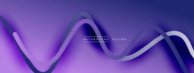 Gölge efektli dalga çizgisi olan soyut gradyan arkaplan. Geometrik bileşim. 3B gölge efektleri ve sıvı eğimleri