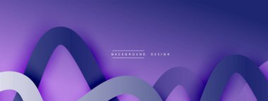 Gölge efektli dalga çizgisi olan soyut gradyan arkaplan. Geometrik bileşim. 3B gölge efektleri ve sıvı eğimleri