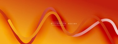 Gölge efektli dalga çizgisi olan soyut gradyan arkaplan. Geometrik bileşim. 3B gölge efektleri ve sıvı eğimleri