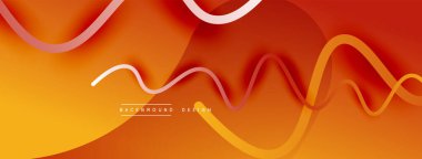 Gölge efektli dalga çizgisi olan soyut gradyan arkaplan. Geometrik bileşim. 3B gölge efektleri ve sıvı eğimleri