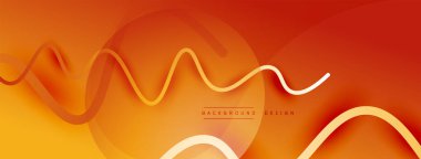 Gölge efektli dalga çizgisi olan soyut gradyan arkaplan. Geometrik bileşim. 3B gölge efektleri ve sıvı eğimleri