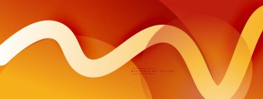 Gölge efektli dalga çizgisi olan soyut gradyan arkaplan. Geometrik bileşim. 3B gölge efektleri ve sıvı eğimleri