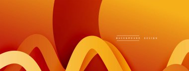 Gölge efektli dalga çizgisi olan soyut gradyan arkaplan. Geometrik bileşim. 3B gölge efektleri ve sıvı eğimleri