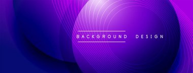 Gölgeli gradyan daireler. Vektör tekno soyut arka plan. Modern üstüste bindirme formları duvar kağıdı arkaplanı, tasarım şablonu