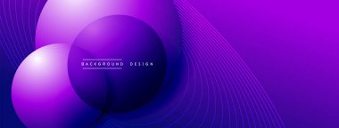 Gölgeli gradyan daireler. Vektör tekno soyut arka plan. Modern üstüste bindirme formları duvar kağıdı arkaplanı, tasarım şablonu