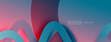 Gölge efektli dalga çizgisi olan soyut gradyan arkaplan. Geometrik bileşim. 3B gölge efektleri ve sıvı eğimleri