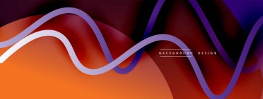 Gölge efektli dalga çizgisi olan soyut gradyan arkaplan. Geometrik bileşim. 3B gölge efektleri ve sıvı eğimleri