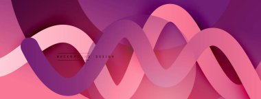 Gölge efektli dalga çizgisi olan soyut gradyan arkaplan. Geometrik bileşim. 3B gölge efektleri ve sıvı eğimleri