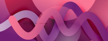 Gölge efektli dalga çizgisi olan soyut gradyan arkaplan. Geometrik bileşim. 3B gölge efektleri ve sıvı eğimleri