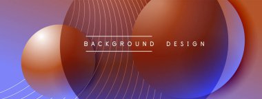 Gölgeli gradyan daireler. Vektör tekno soyut arka plan. Modern üstüste bindirme formları duvar kağıdı arkaplanı, tasarım şablonu