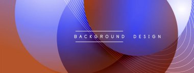 Gölgeli gradyan daireler. Vektör tekno soyut arka plan. Modern üstüste bindirme formları duvar kağıdı arkaplanı, tasarım şablonu