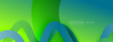 Gölge efektli dalga çizgisi olan soyut gradyan arkaplan. Geometrik bileşim. 3B gölge efektleri ve sıvı eğimleri