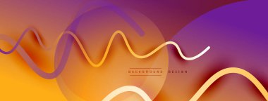 Gölge efektli dalga çizgisi olan soyut gradyan arkaplan. Geometrik bileşim. 3B gölge efektleri ve sıvı eğimleri