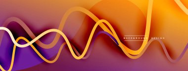 Gölge efektli dalga çizgisi olan soyut gradyan arkaplan. Geometrik bileşim. 3B gölge efektleri ve sıvı eğimleri