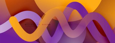 Gölge efektli dalga çizgisi olan soyut gradyan arkaplan. Geometrik bileşim. 3B gölge efektleri ve sıvı eğimleri