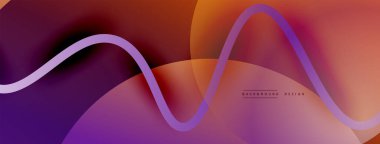 Gölge efektli dalga çizgisi olan soyut gradyan arkaplan. Geometrik bileşim. 3B gölge efektleri ve sıvı eğimleri