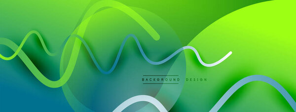 Абстрактный градиентный фон с волновой линией с эффектом тени. Геометрический состав. 3D эффекты тени и градиенты жидкости