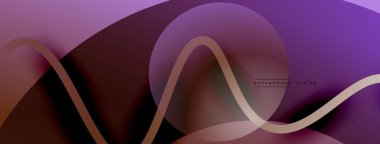 Gölge efektli dalga çizgisi olan soyut gradyan arkaplan. Geometrik bileşim. 3B gölge efektleri ve sıvı eğimleri