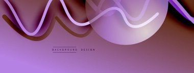 Gölge efektli dalga çizgisi olan soyut gradyan arkaplan. Geometrik bileşim. 3B gölge efektleri ve sıvı eğimleri