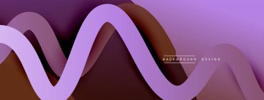 Gölge efektli dalga çizgisi olan soyut gradyan arkaplan. Geometrik bileşim. 3B gölge efektleri ve sıvı eğimleri