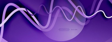 Gölge efektli dalga çizgisi olan soyut gradyan arkaplan. Geometrik bileşim. 3B gölge efektleri ve sıvı eğimleri