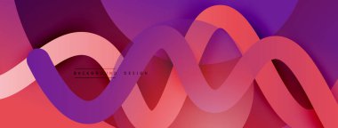 Gölge efektli dalga çizgisi olan soyut gradyan arkaplan. Geometrik bileşim. 3B gölge efektleri ve sıvı eğimleri