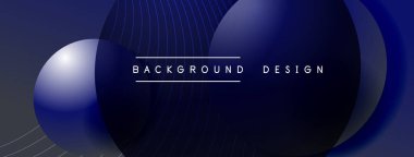 Gölgeli gradyan daireler. Vektör tekno soyut arka plan. Modern üstüste bindirme formları duvar kağıdı arkaplanı, tasarım şablonu