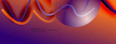 Gölge efektli dalga çizgisi olan soyut gradyan arkaplan. Geometrik bileşim. 3B gölge efektleri ve sıvı eğimleri