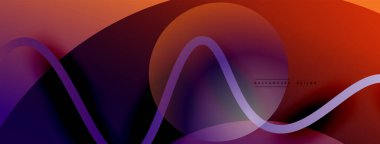 Gölge efektli dalga çizgisi olan soyut gradyan arkaplan. Geometrik bileşim. 3B gölge efektleri ve sıvı eğimleri