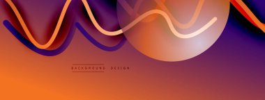 Gölge efektli dalga çizgisi olan soyut gradyan arkaplan. Geometrik bileşim. 3B gölge efektleri ve sıvı eğimleri