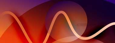 Gölge efektli dalga çizgisi olan soyut gradyan arkaplan. Geometrik bileşim. 3B gölge efektleri ve sıvı eğimleri