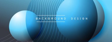 Gölgeli gradyan daireler. Vektör tekno soyut arka plan. Modern üstüste bindirme formları duvar kağıdı arkaplanı, tasarım şablonu