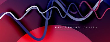 Gölge efektli dalga çizgisi olan soyut gradyan arkaplan. Geometrik bileşim. 3B gölge efektleri ve sıvı eğimleri