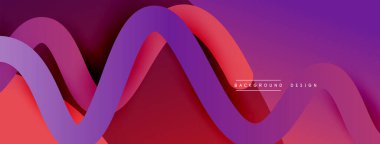 Gölge efektli dalga çizgisi olan soyut gradyan arkaplan. Geometrik bileşim. 3B gölge efektleri ve sıvı eğimleri